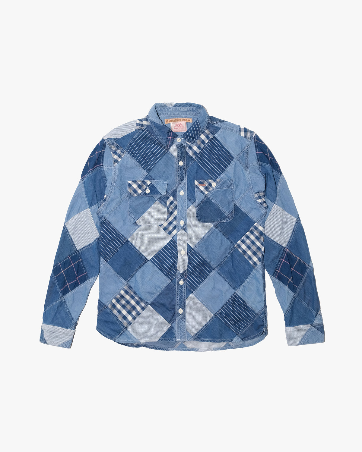 Japanese Repro Chambray Shirt, M, Kriff Mayer, Blue Patchwork