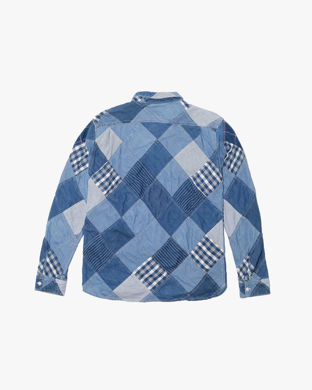 Japanese Repro Chambray Shirt, M, Kriff Mayer, Blue Patchwork