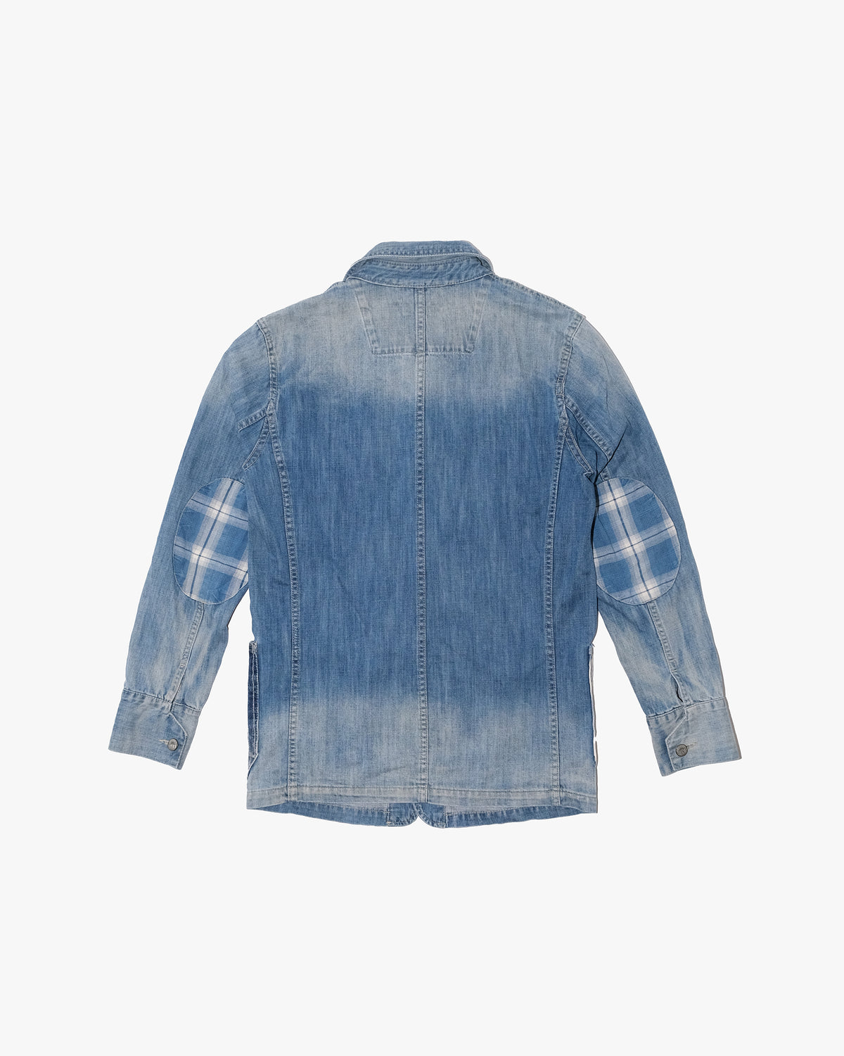 Japanese Repro Denim Coverall, M, Farmers Market, Light Wash Blue with Elbow Patches