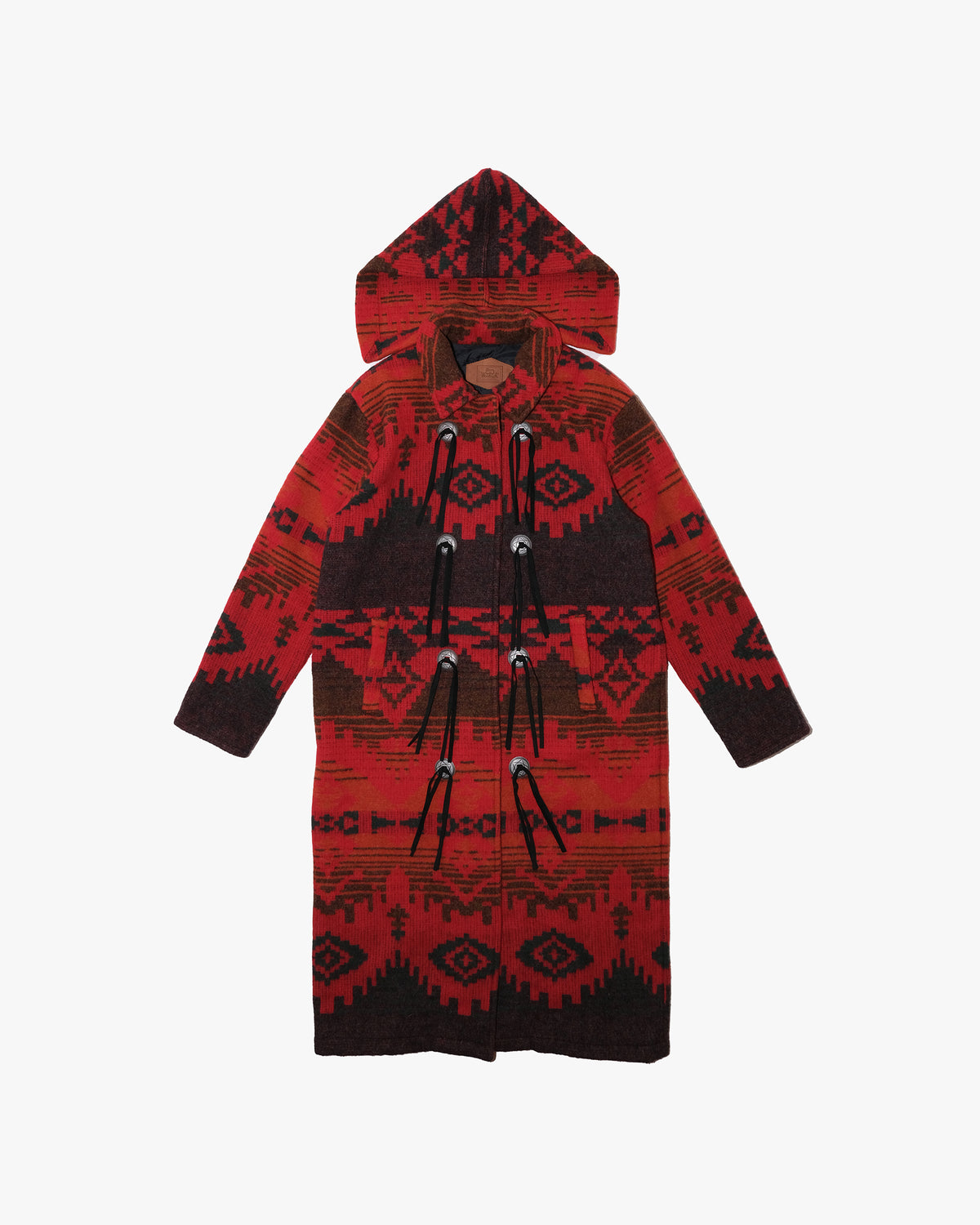 Japanese Repro Hooded Coat, L, Woolrich, Red Native Pattern