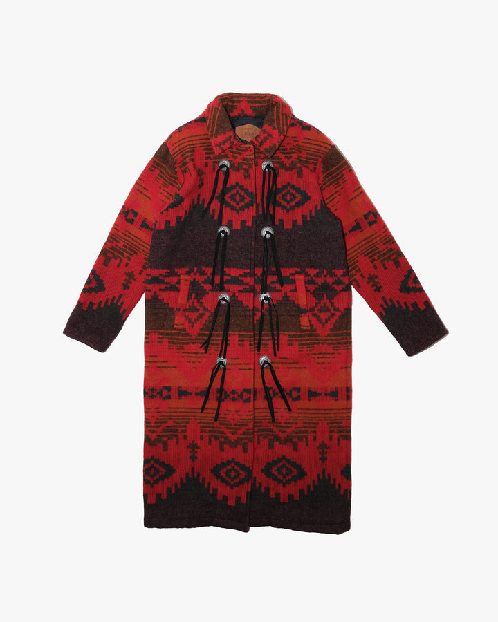 Japanese Repro Hooded Coat, L, Woolrich, Red Native Pattern