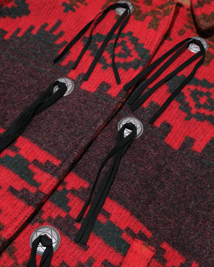 Japanese Repro Hooded Coat, L, Woolrich, Red Native Pattern