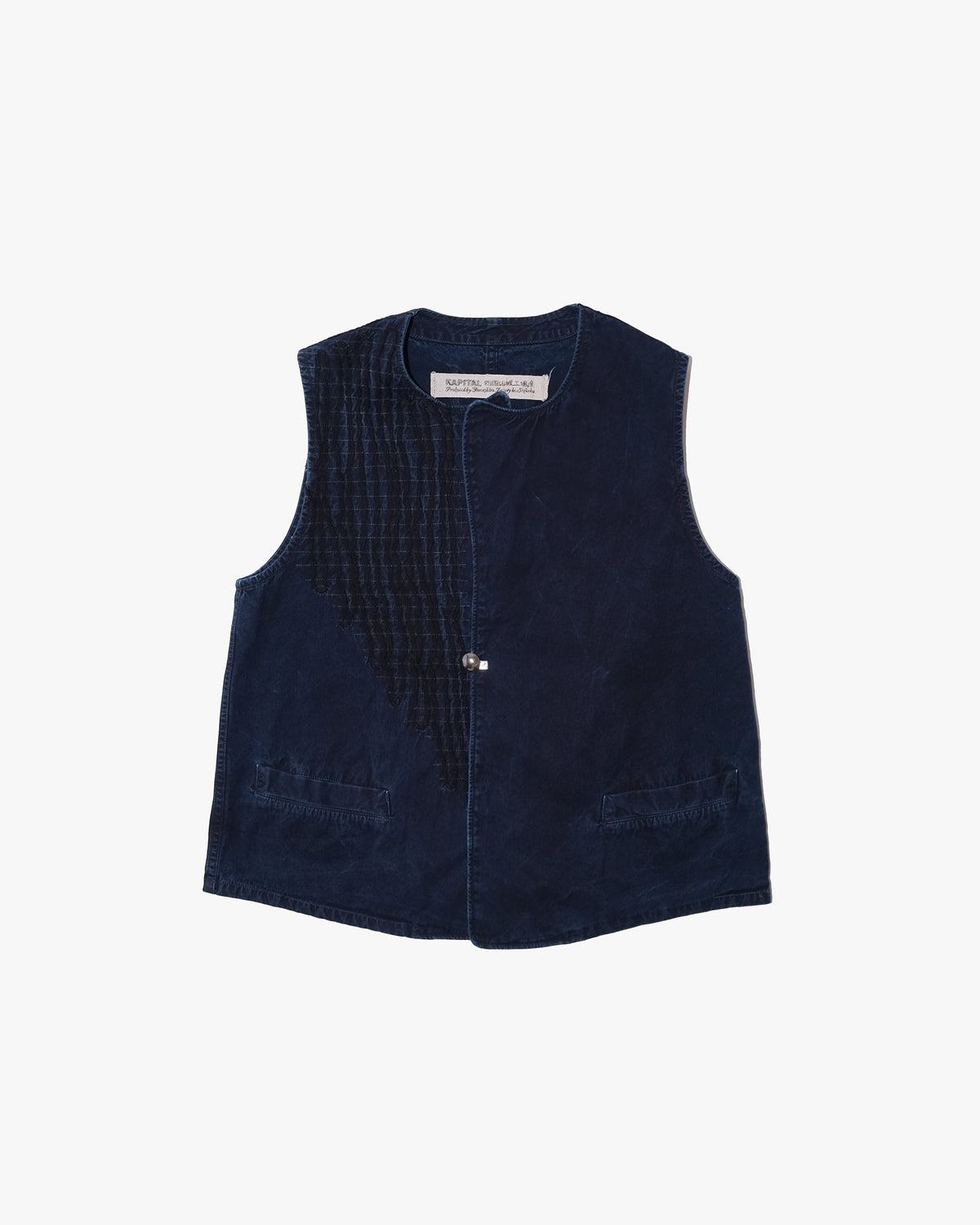 Japanese Repro Vest, L, Kapital, Textured Stitching with Concho Button