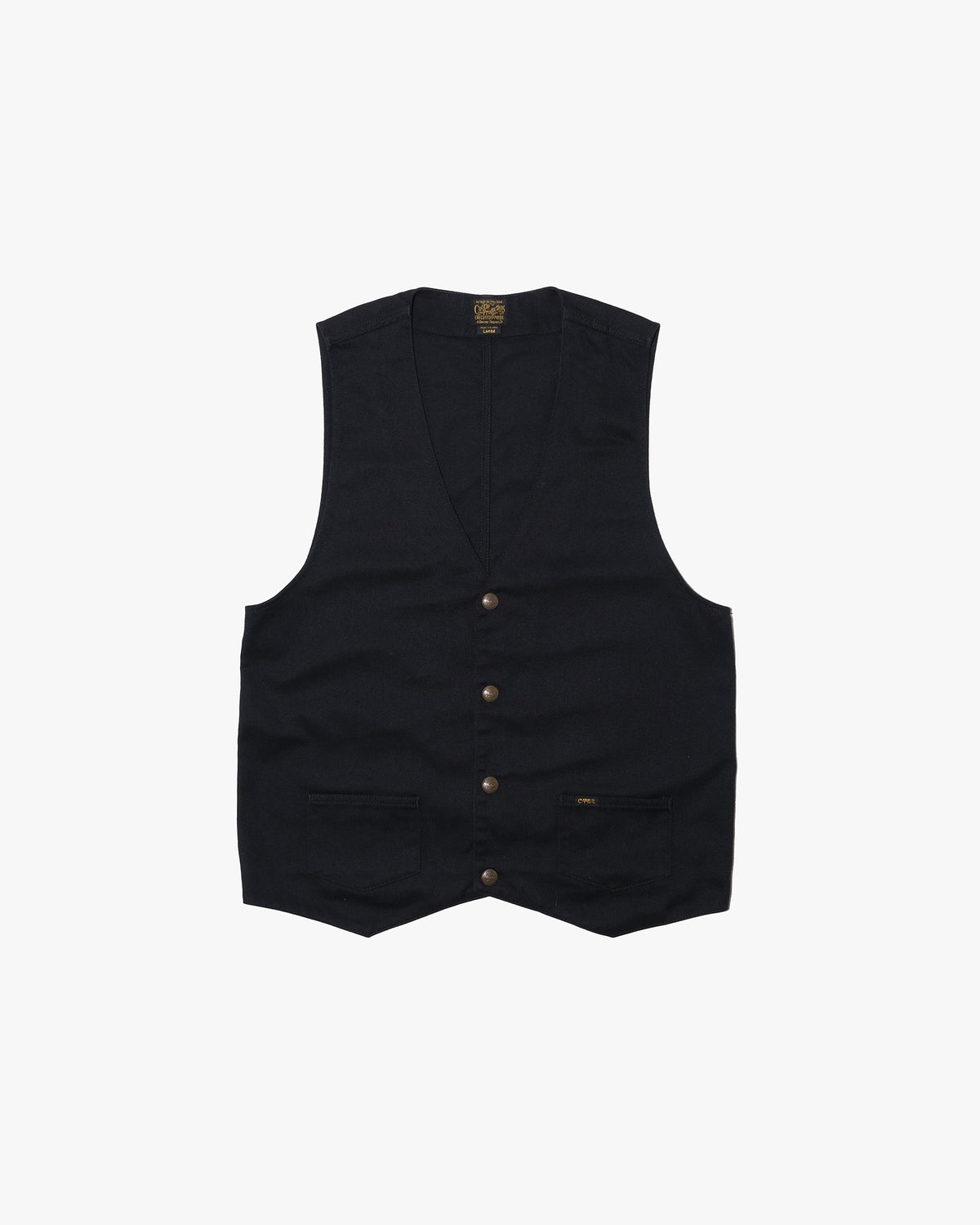 Japanese Repro Vest, L, Cootie, Black Deep V-Neck