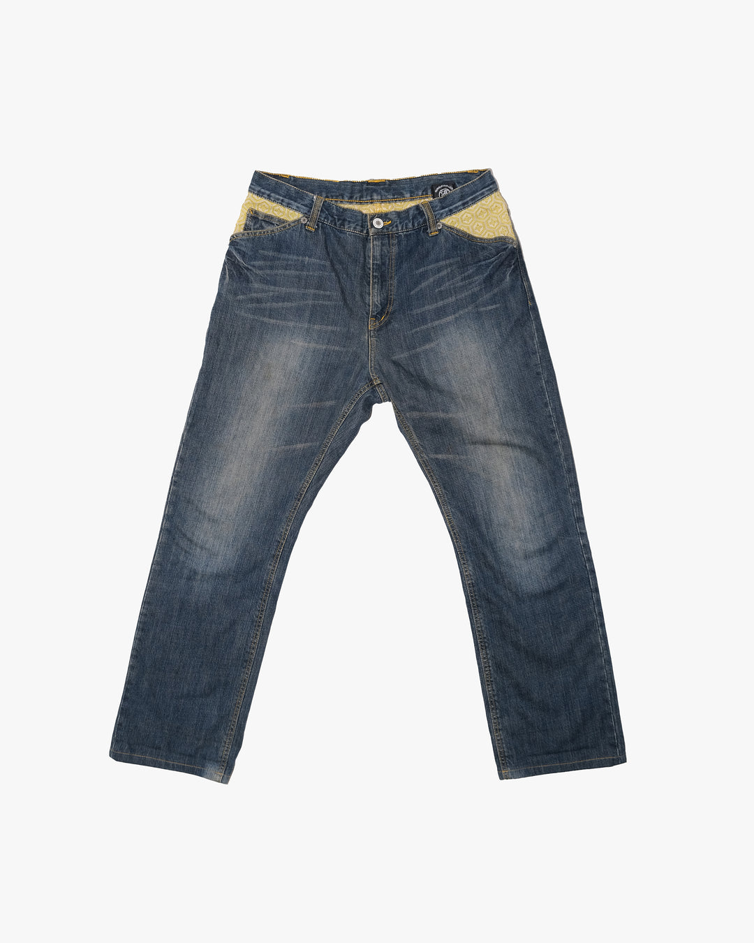 Japanese Repro Denim Jeans, XL, Namitatsu, Wave Embroidery
