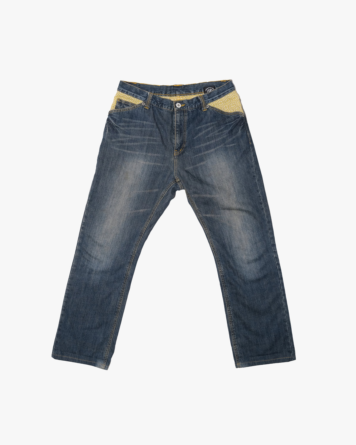 Japanese Repro Denim Jeans, XL, Namitatsu, Wave Embroidery
