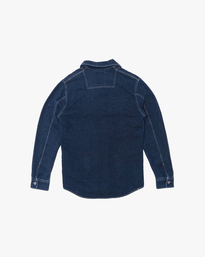 Japanese Repro Long-Sleeve Shirt, M, NICOLE, Dark Wash Denim Lace-Up Pullover