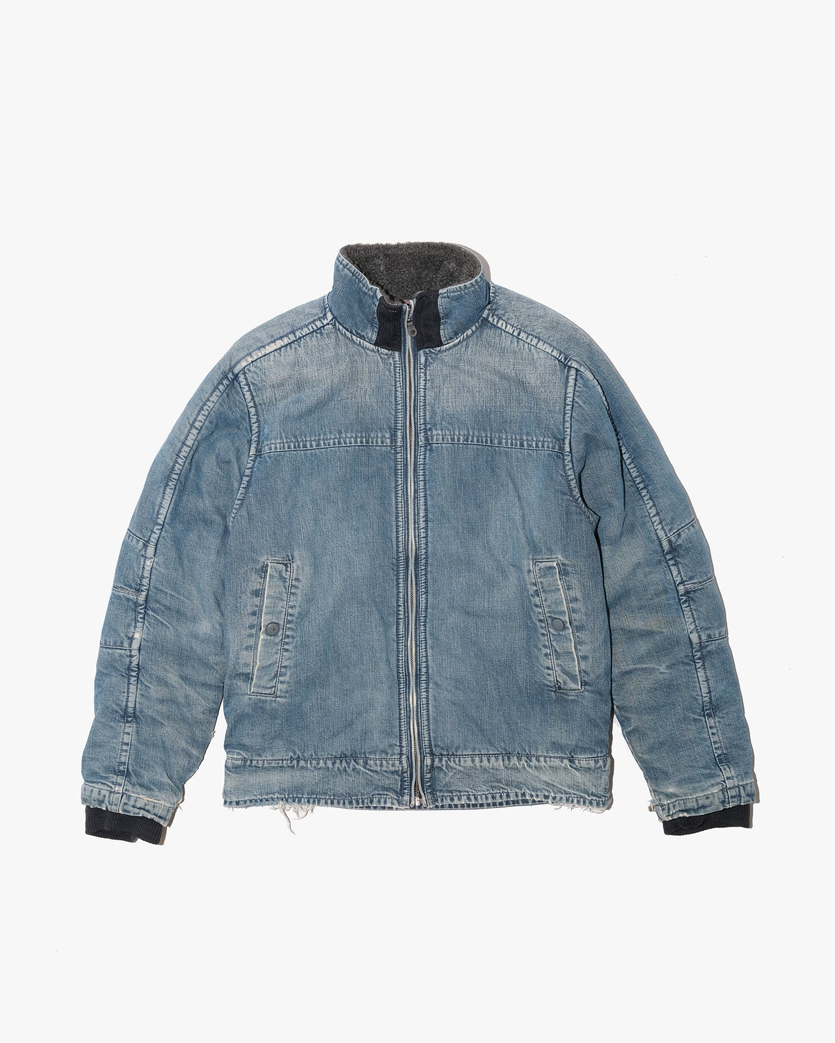 Japanese Repro Denim Jacket, M, John Bull, Light Wash Blue with Fleece Lining