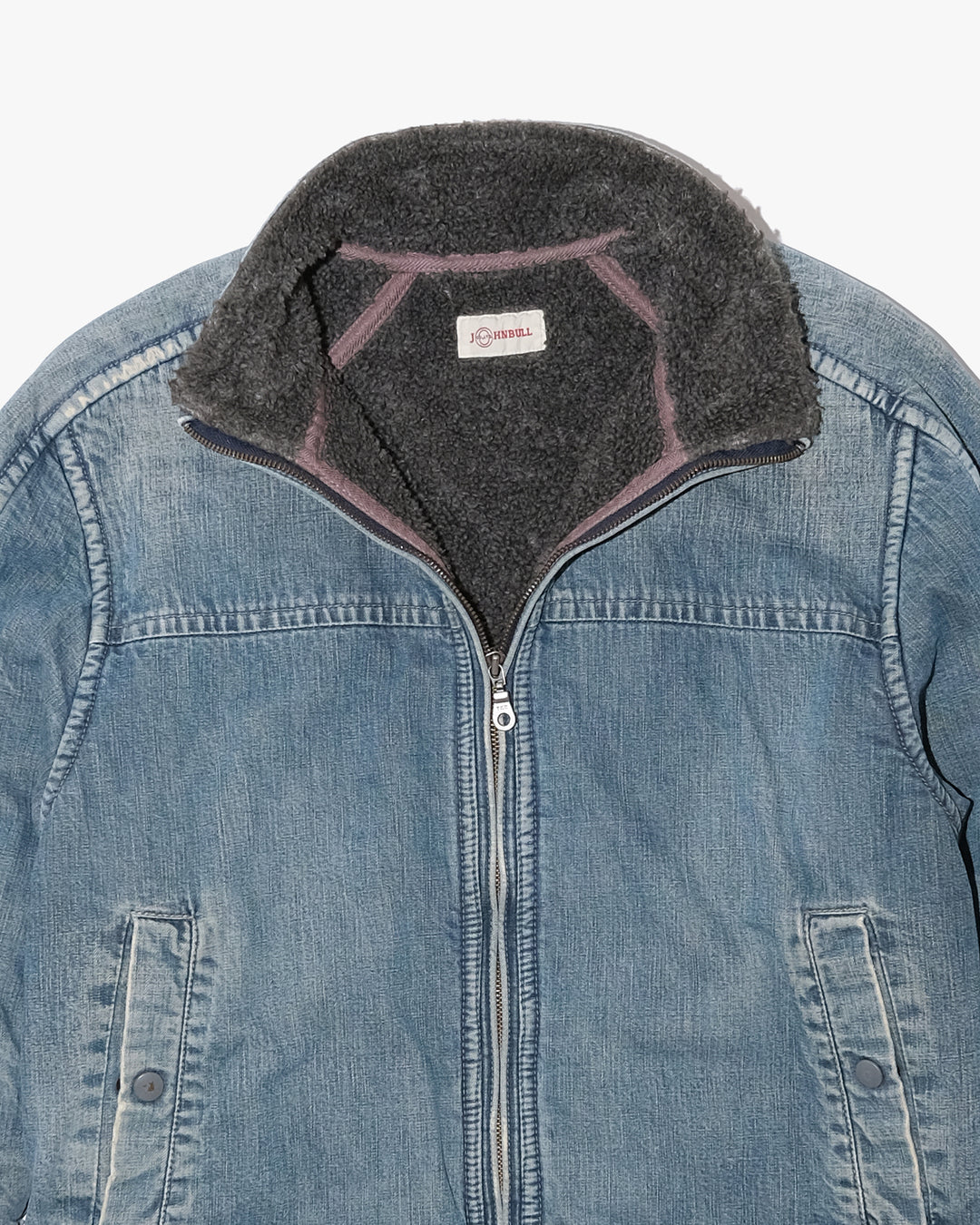 Japanese Repro Denim Jacket, M, John Bull, Light Wash Blue with Fleece Lining
