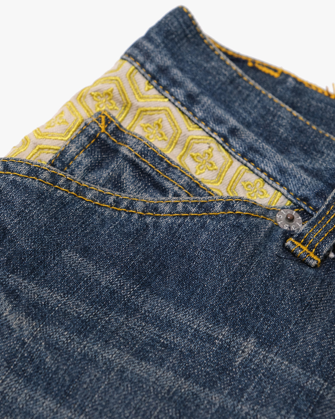 Japanese Repro Denim Jeans, XL, Namitatsu, Wave Embroidery