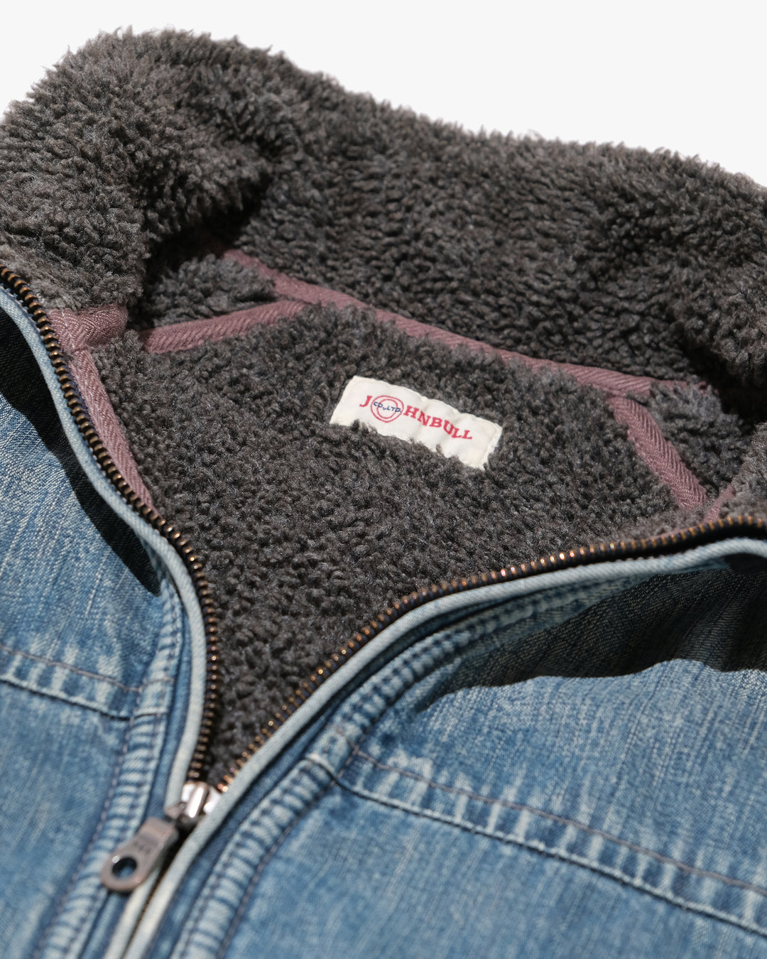 Japanese Repro Denim Jacket, M, John Bull, Light Wash Blue with Fleece Lining