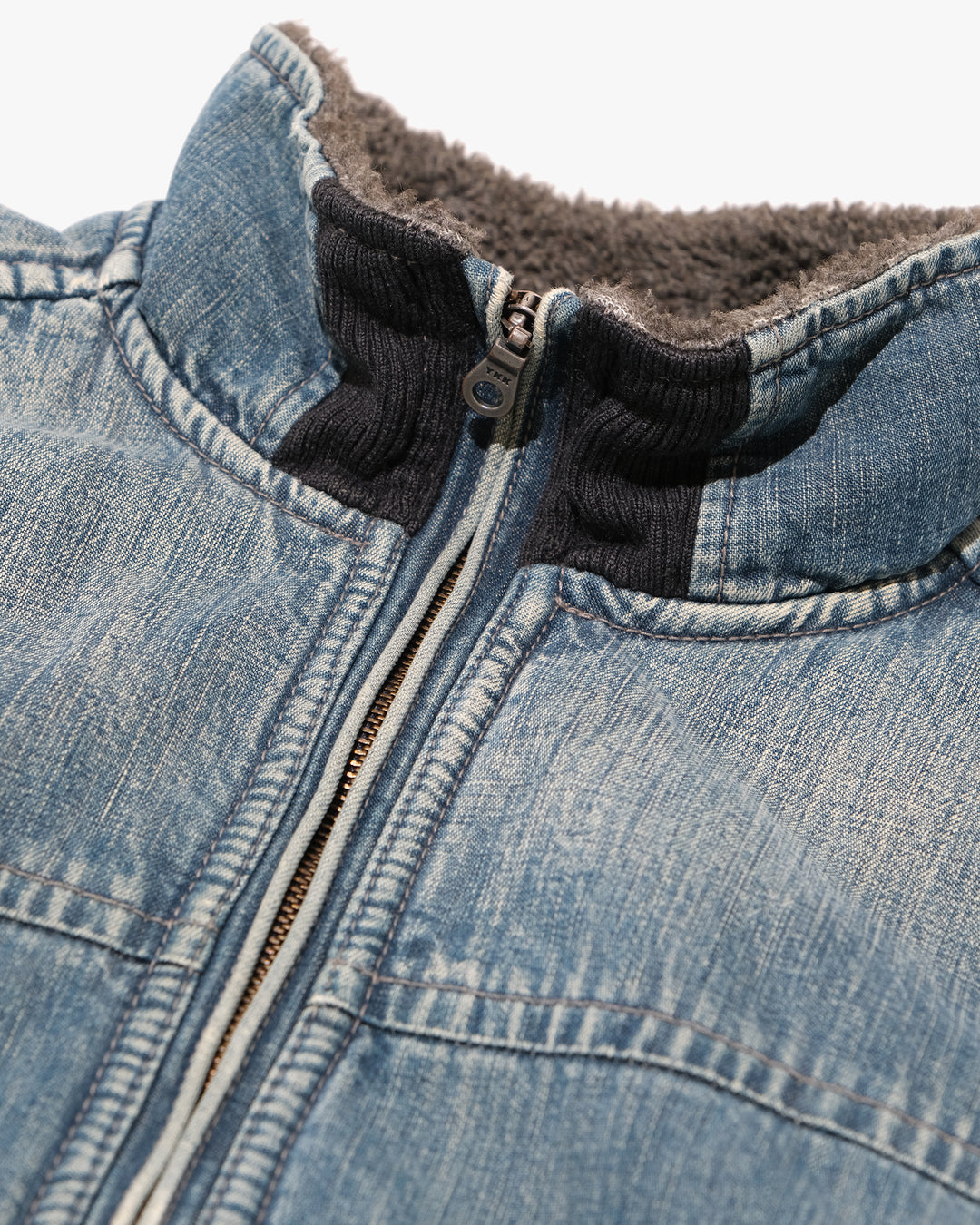 Japanese Repro Denim Jacket, M, John Bull, Light Wash Blue with Fleece Lining