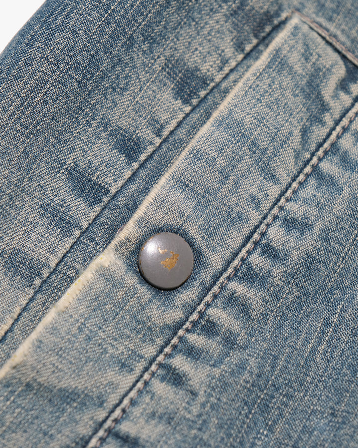 Japanese Repro Denim Jacket, M, John Bull, Light Wash Blue with Fleece Lining