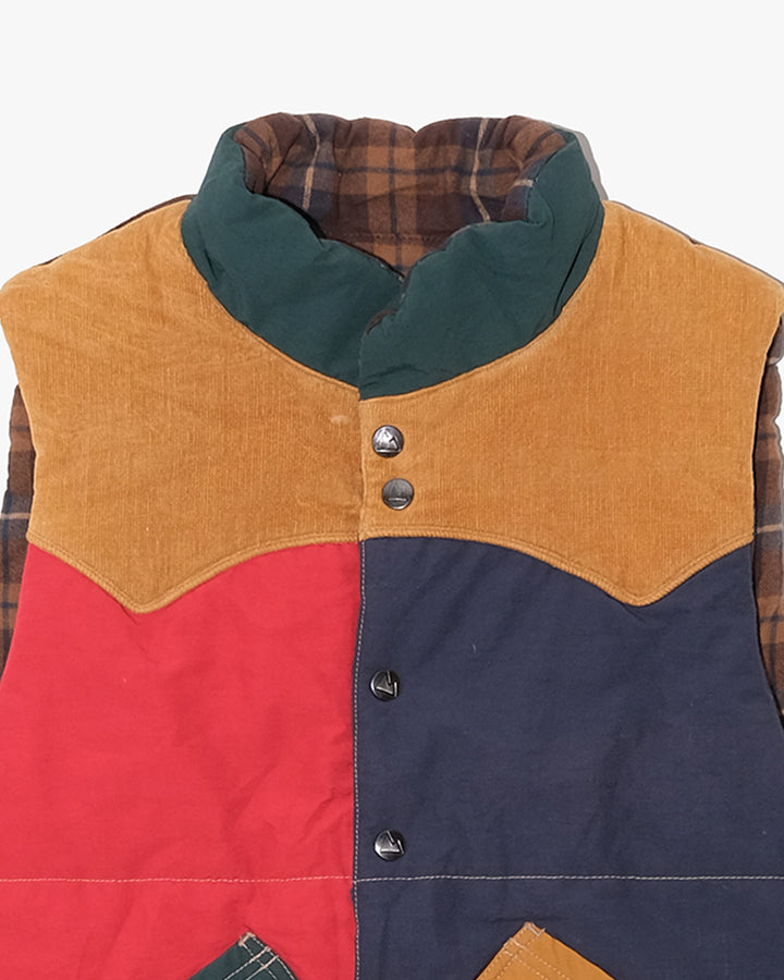 Japanese Repro Vest, L, Grn Outdoor, Reversible 60/40 Block Vest