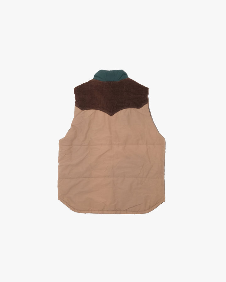 Japanese Repro Vest, L, Grn Outdoor, Reversible 60/40 Block Vest