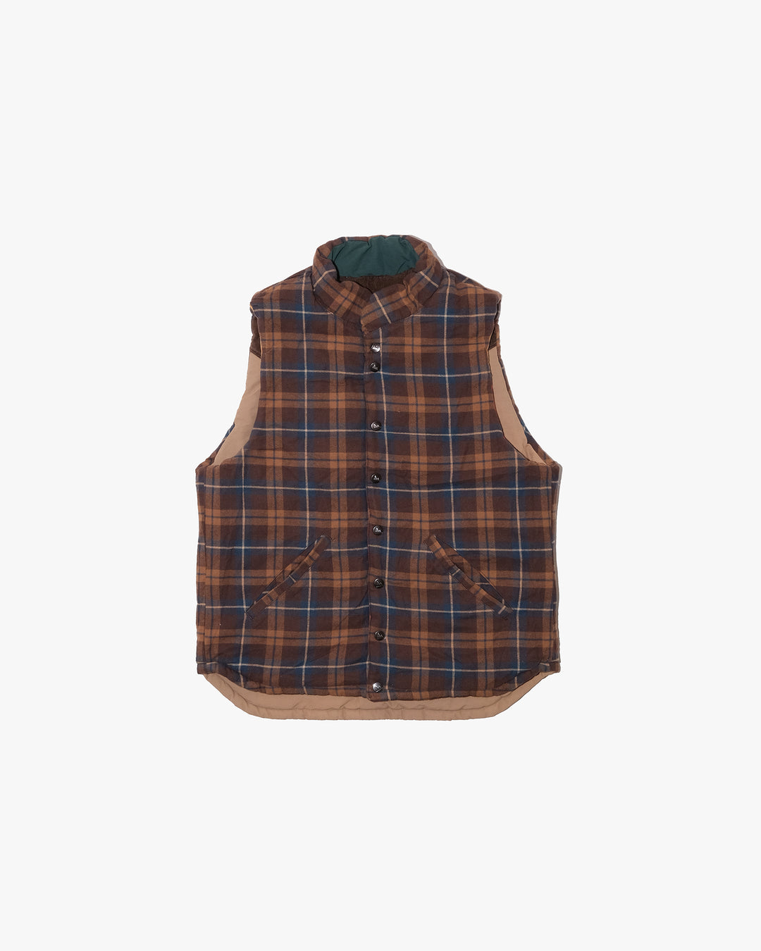 Japanese Repro Vest, L, Grn Outdoor, Reversible 60/40 Block Vest