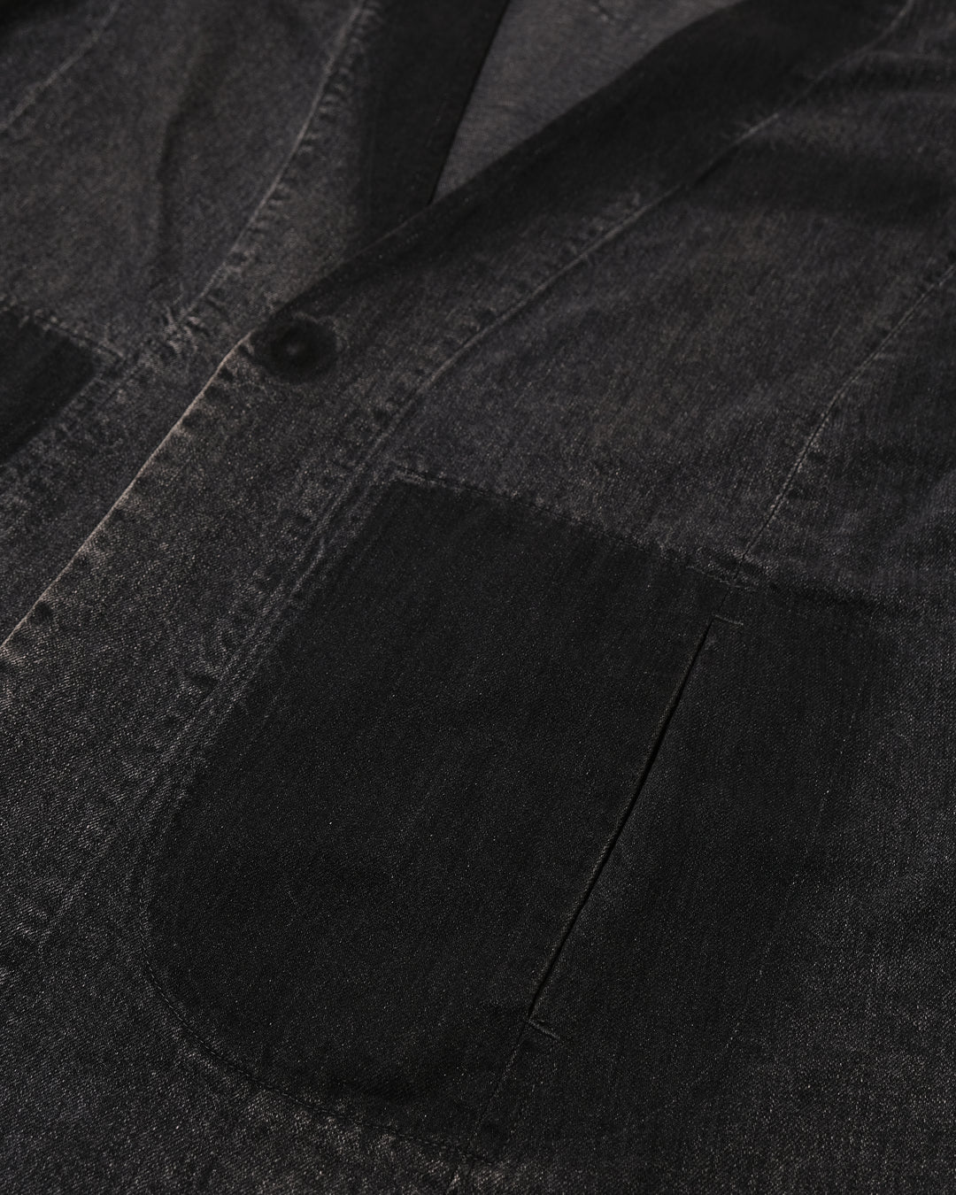 Japanese Repro Denim Coat, 44, KIDILL, Black Collarless