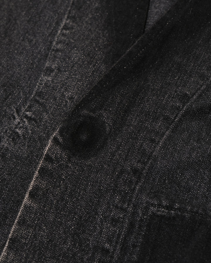 Japanese Repro Denim Coat, 44, KIDILL, Black Collarless