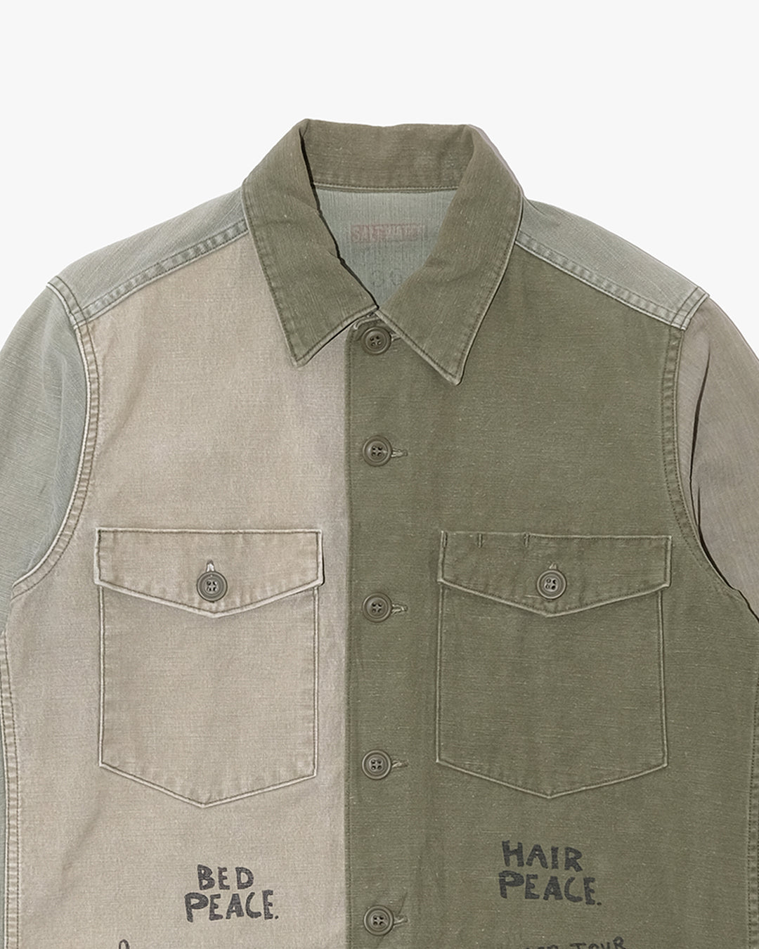 Japanese Repro Military Shirt Jacket, M, Salt Water Cowboy, Graffiti Khaki