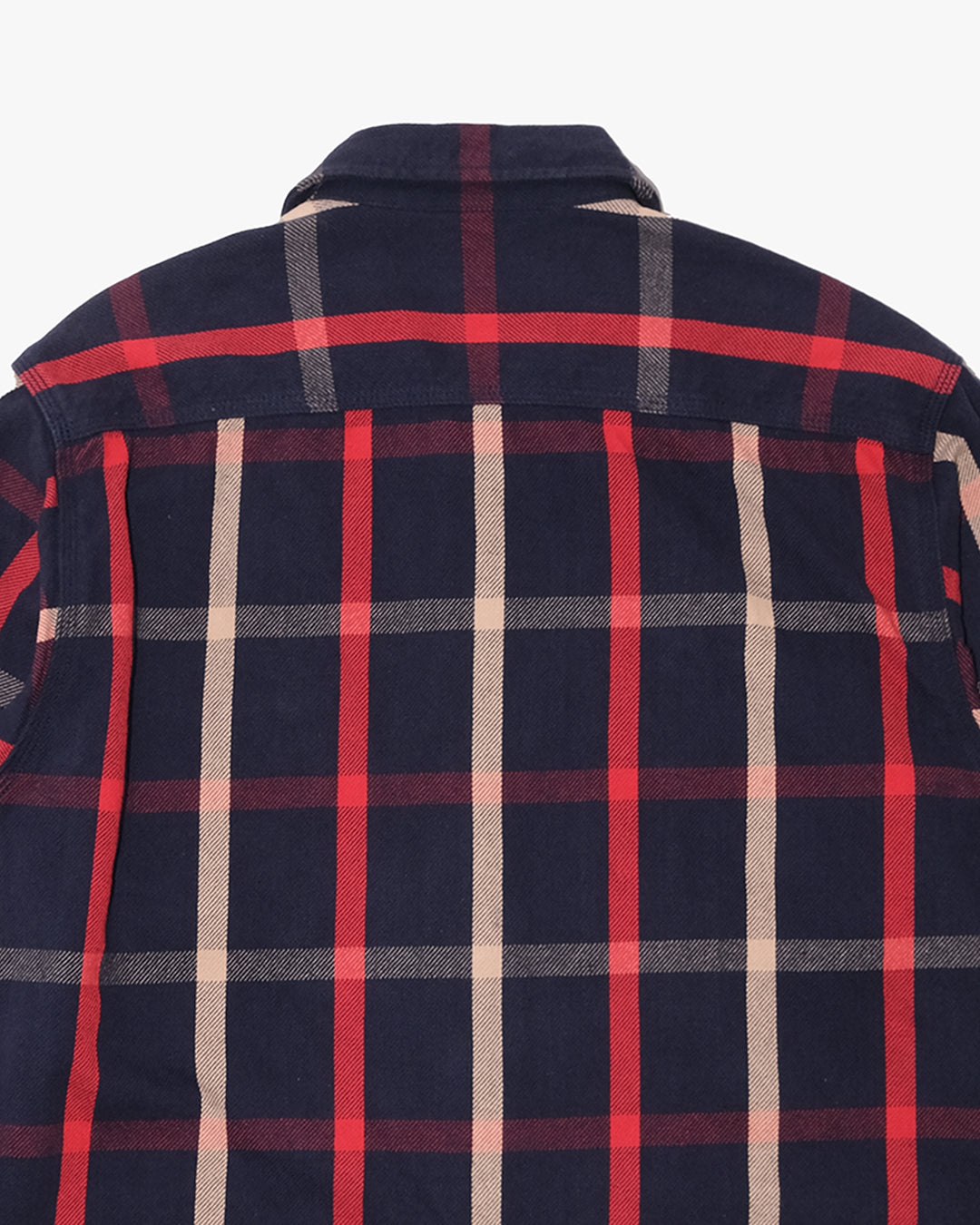 Japanese Repro Flannel Shirt Jacket, L, Houston, Red and Beige Check