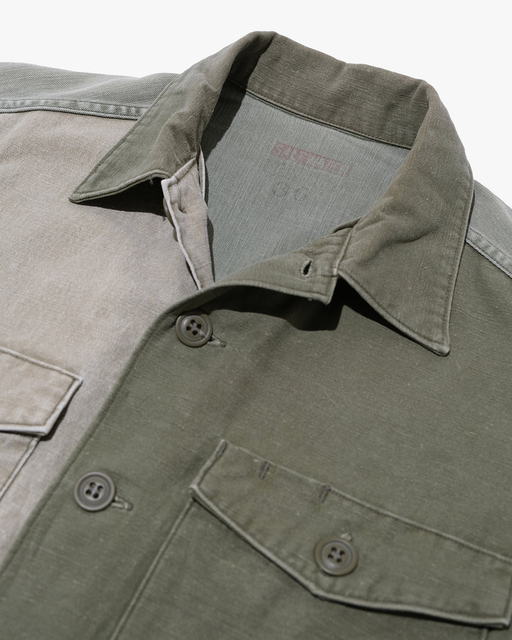 Japanese Repro Military Shirt Jacket, M, Salt Water Cowboy, Graffiti Khaki