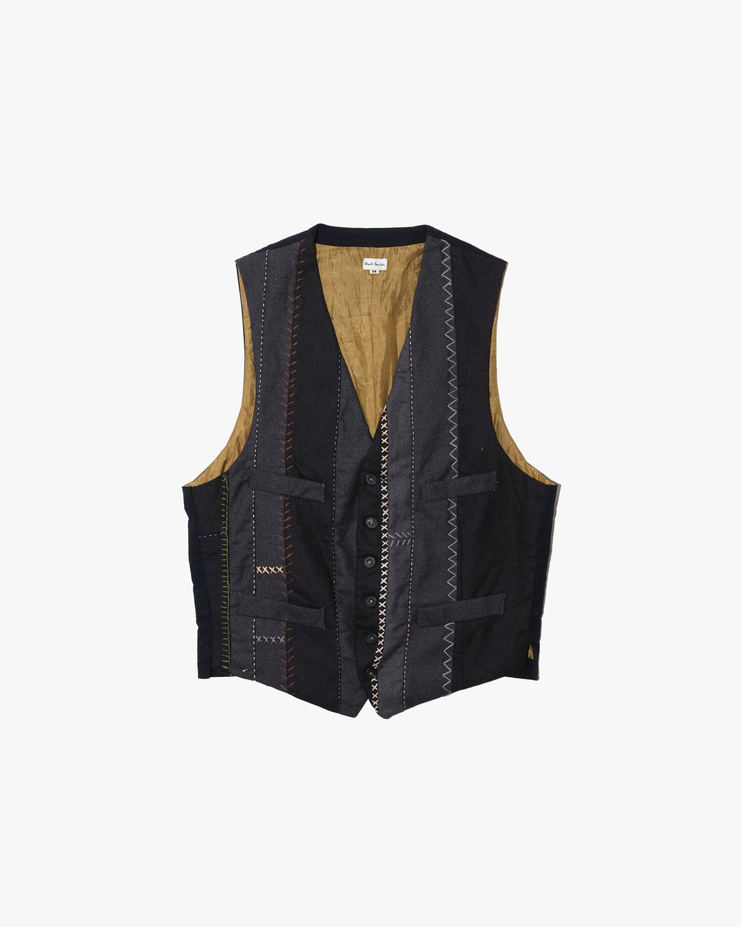 Japanese Repro Vest, M, Paul Smith, Patchwork Stitched