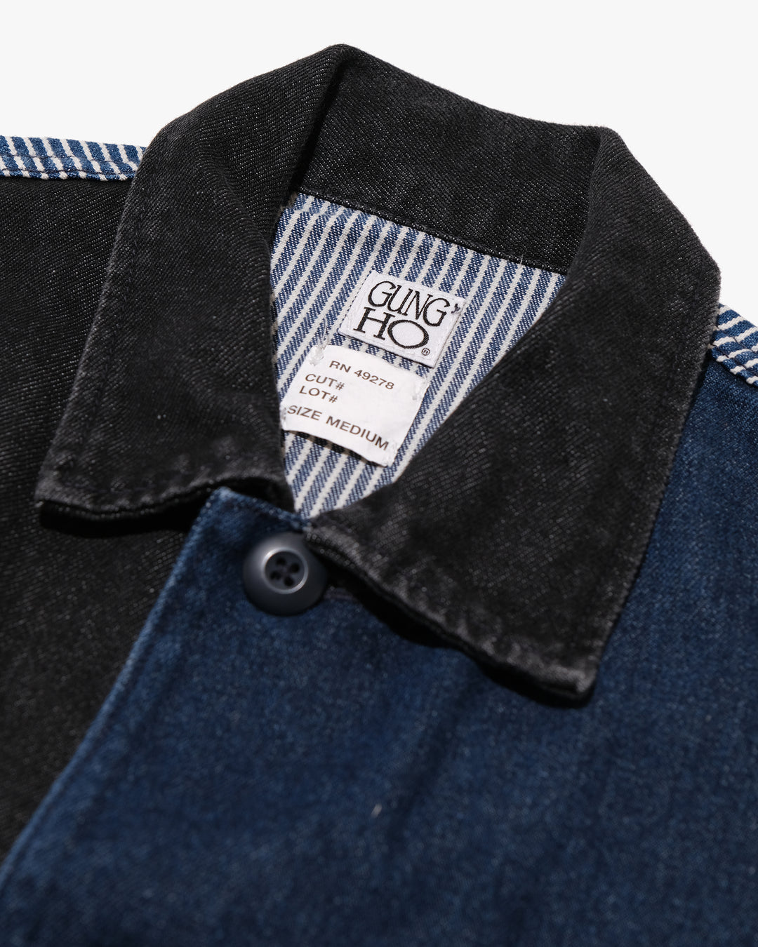 Japanese Repro Denim Work Jacket, M, GUNG HO × FREAK’S STORE, Mixed Denim and Hickory Stripe