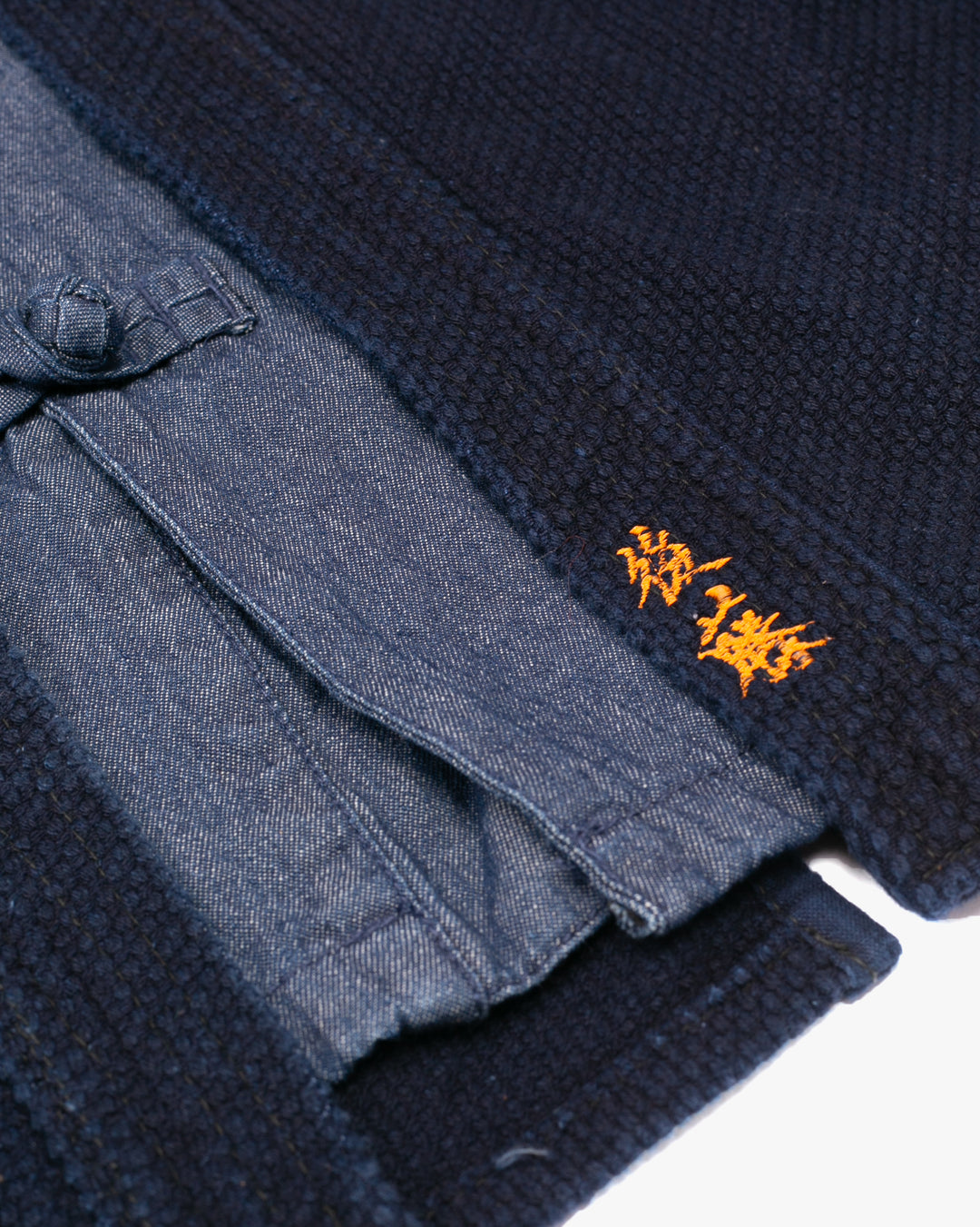 Kiriko Custom Kendo X Denim Mandarin Jacket, Dark Wash - M