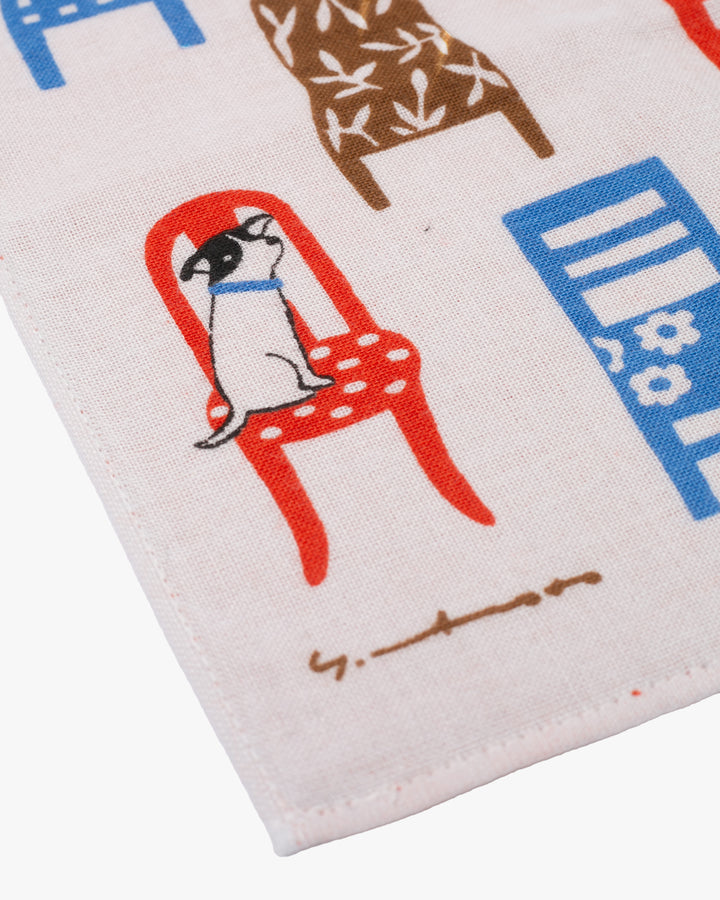 Japanese Handkerchief, Gauze Pile, Yoko Matsumoto, Cats, Dogs and Chairs