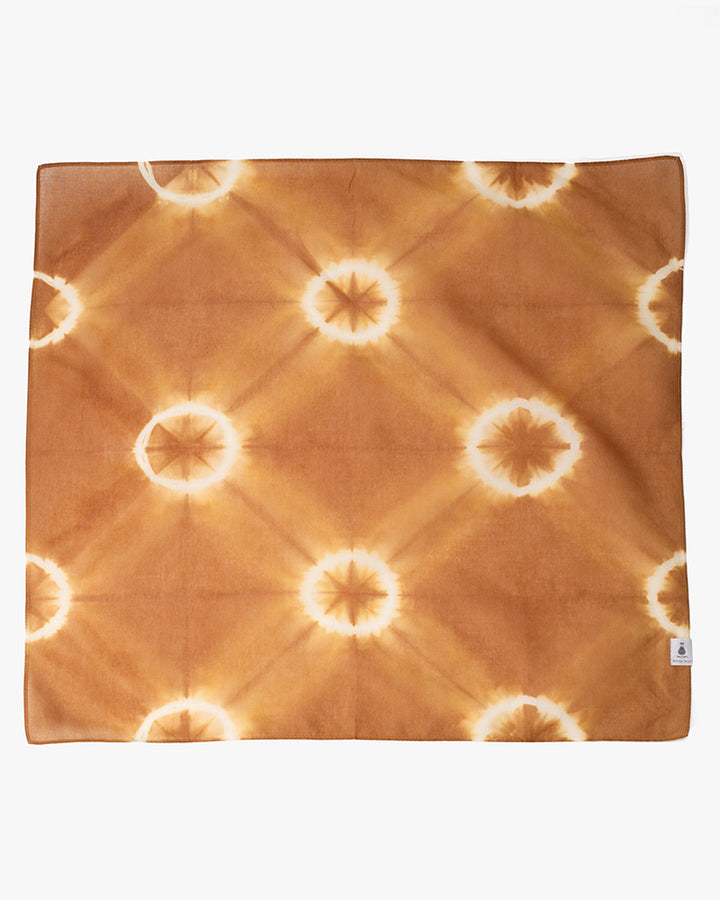 Japanese Handkerchief, Brown and White Tie Dye