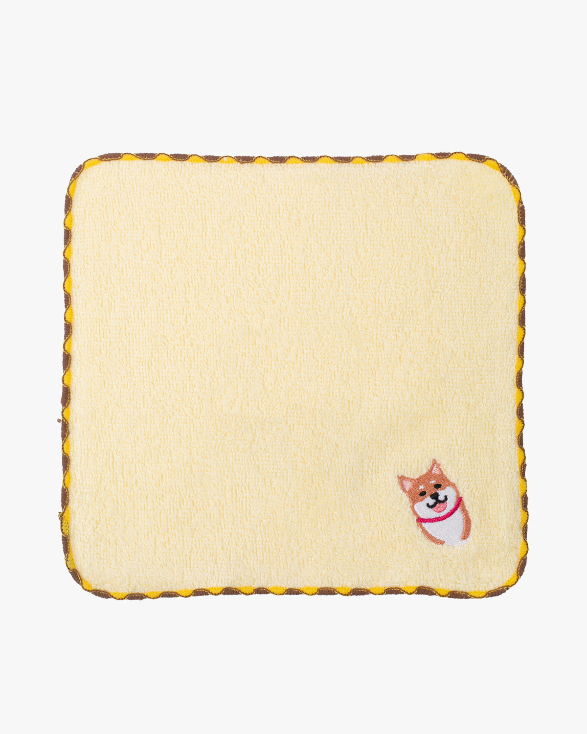 Kurochiku, Embroidered Cotton Handkerchief, Shiba Inu