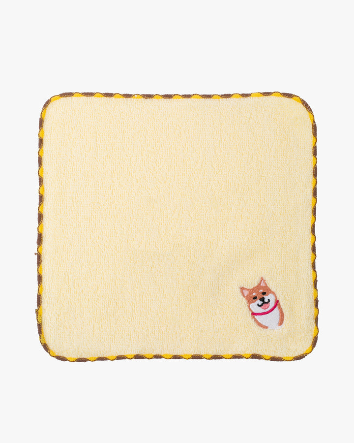 Kurochiku, Embroidered Cotton Handkerchief, Shiba Inu