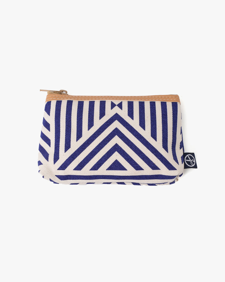 Maple & Moon Bag, Coin Pouch, Blue Geometric