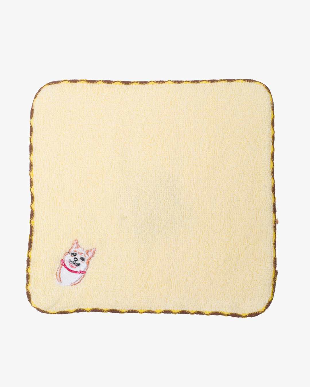 Kurochiku, Embroidered Cotton Handkerchief, Shiba Inu