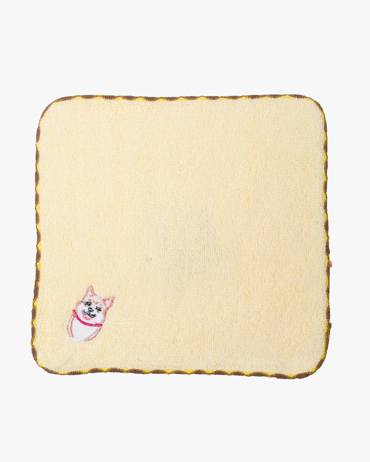 Kurochiku, Embroidered Cotton Handkerchief, Shiba Inu