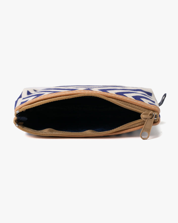 Maple &amp; Moon Bag, Coin Pouch, Blue Geometric