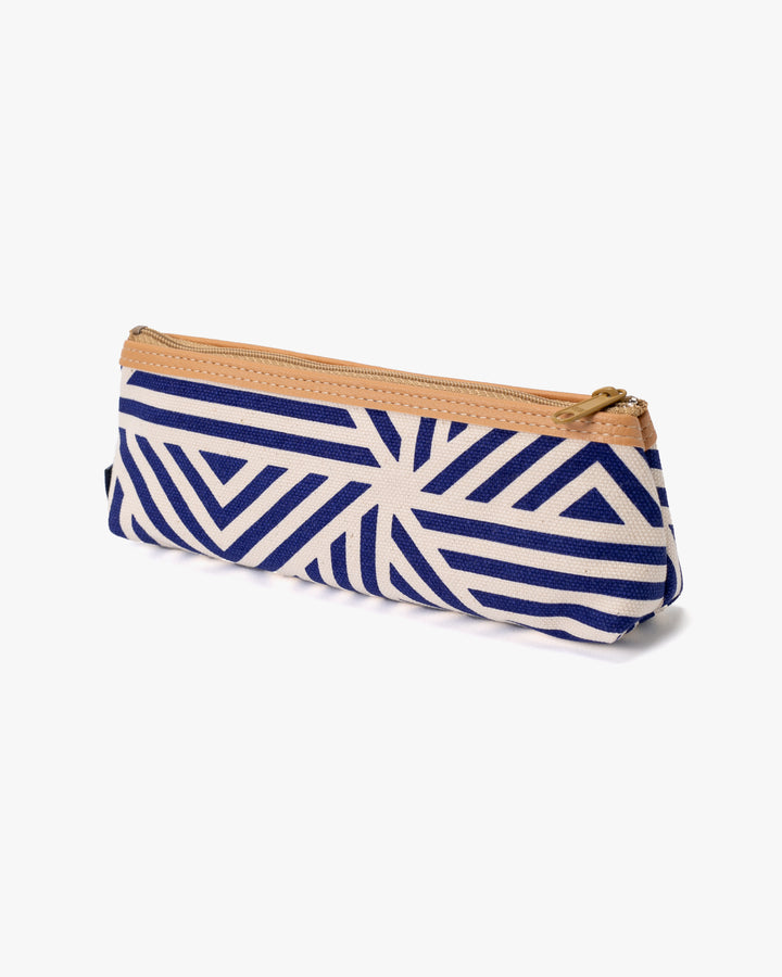 Maple & Moon Bag, Pencil Pouch, Blue Geometric