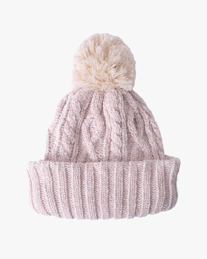 Knit Beanie, Bisque, Cream