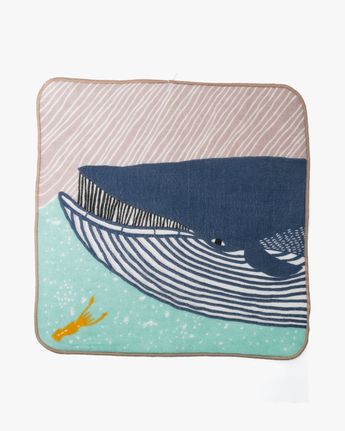 Musubi, Fuwa-Fuwa Towel, Kata Kata, Whale, Blue, 10" x 10"