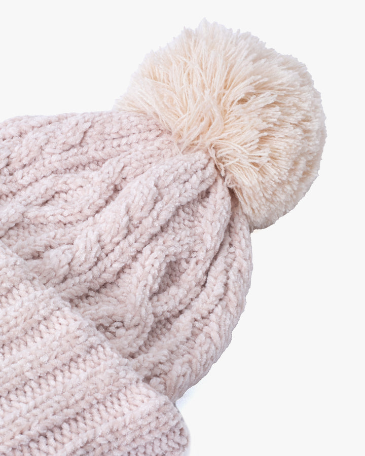 Knit Beanie, Bisque, Cream