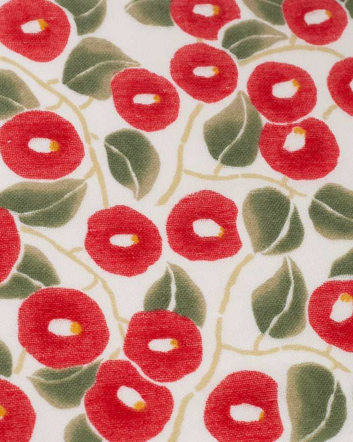 Gauze Pile Handkerchief, Musubi, Yumeji Takehisa, Tsubaki, Red, 10" x 10"