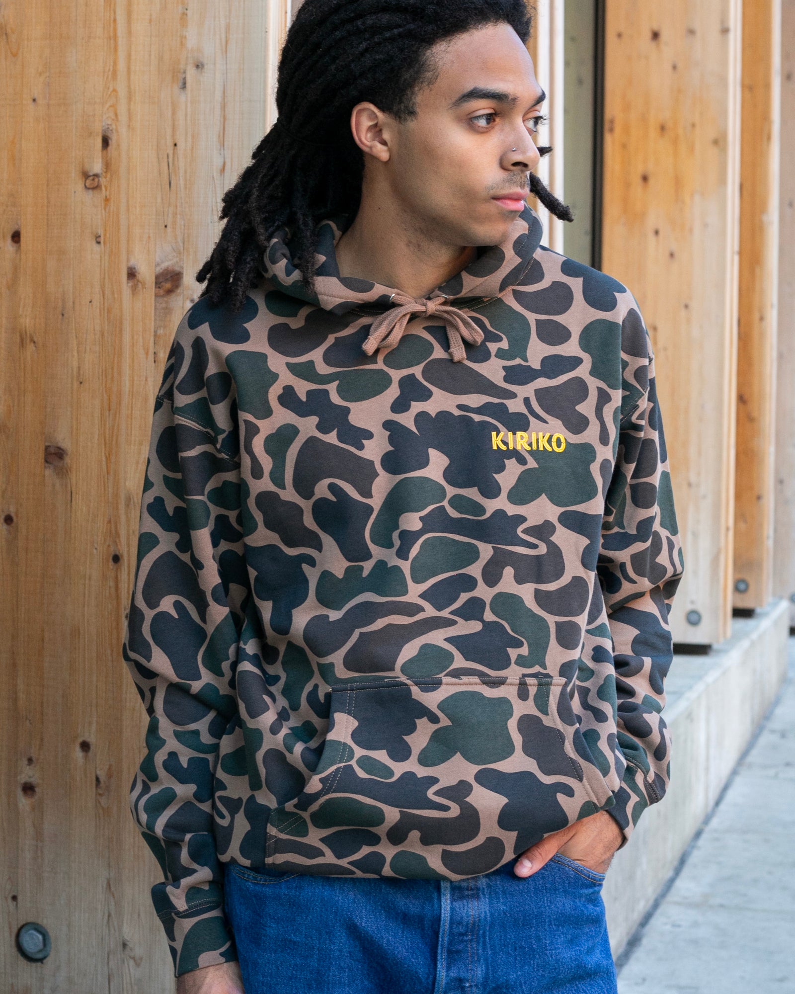 Kiriko Original Hoodie, Printed Koi-Dragon, Camo