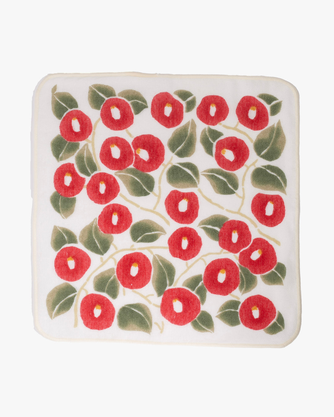 Gauze Pile Handkerchief, Musubi, Yumeji Takehisa, Tsubaki, Red, 10" x 10"