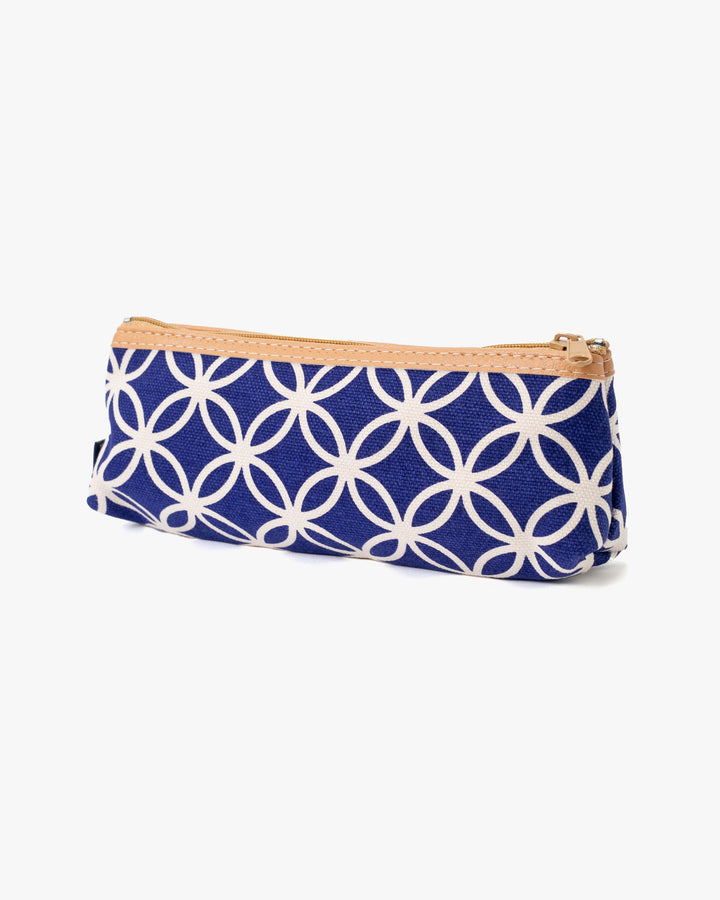 Maple & Moon Bag, Pencil Pouch, Blue Shippou