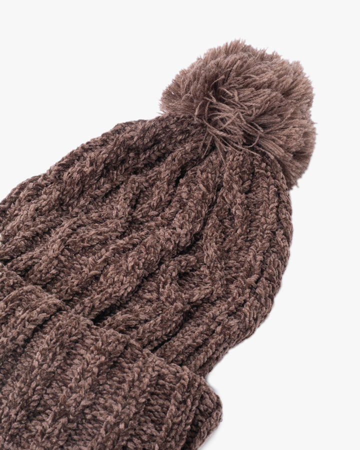Knit Beanie, Bisque, Brown