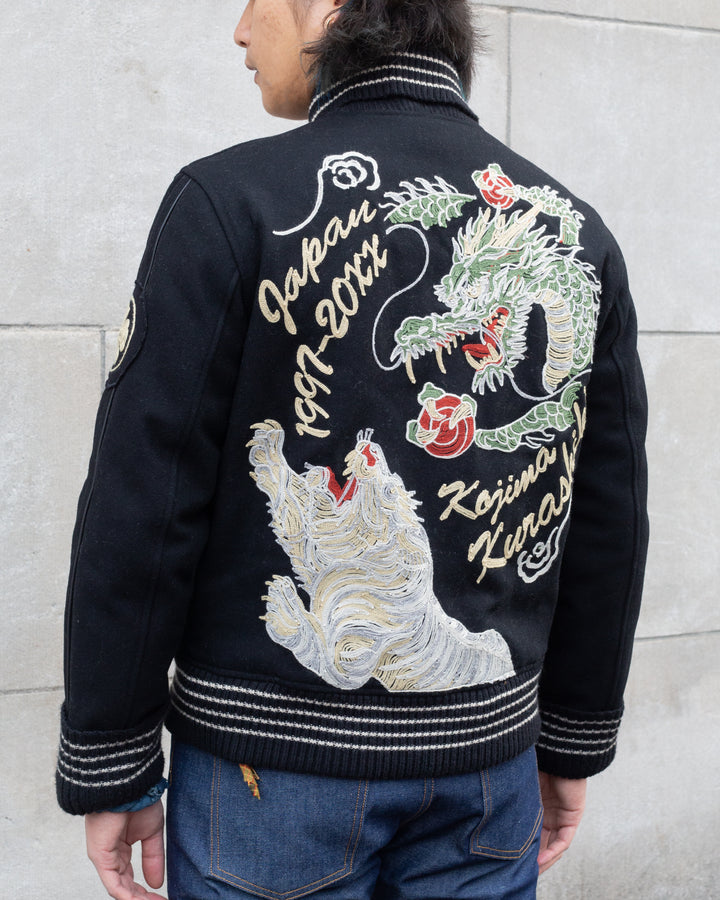 Japanese Repro Souvenir Jacket, Kula by Eternal, Dragon & Tiger Embroidery - M