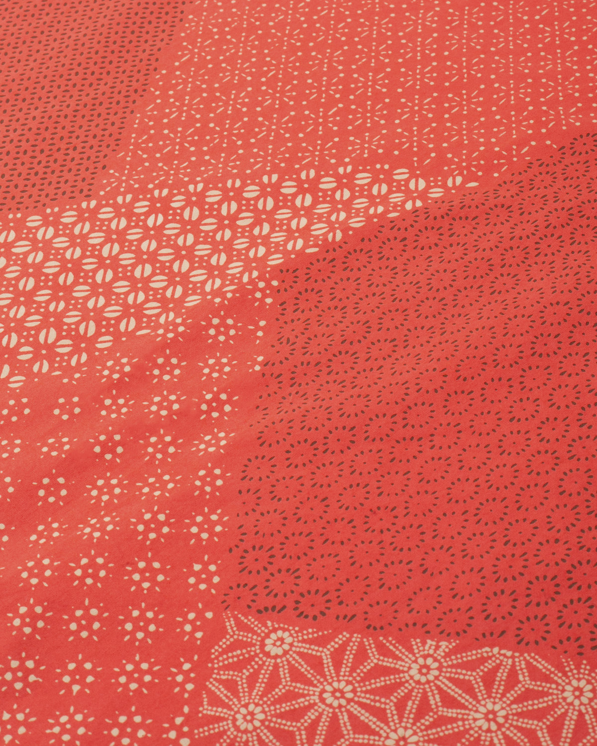 Kiriko Original Screen Printed, Custom-Dyed Bandana, Katazome Multi - Red