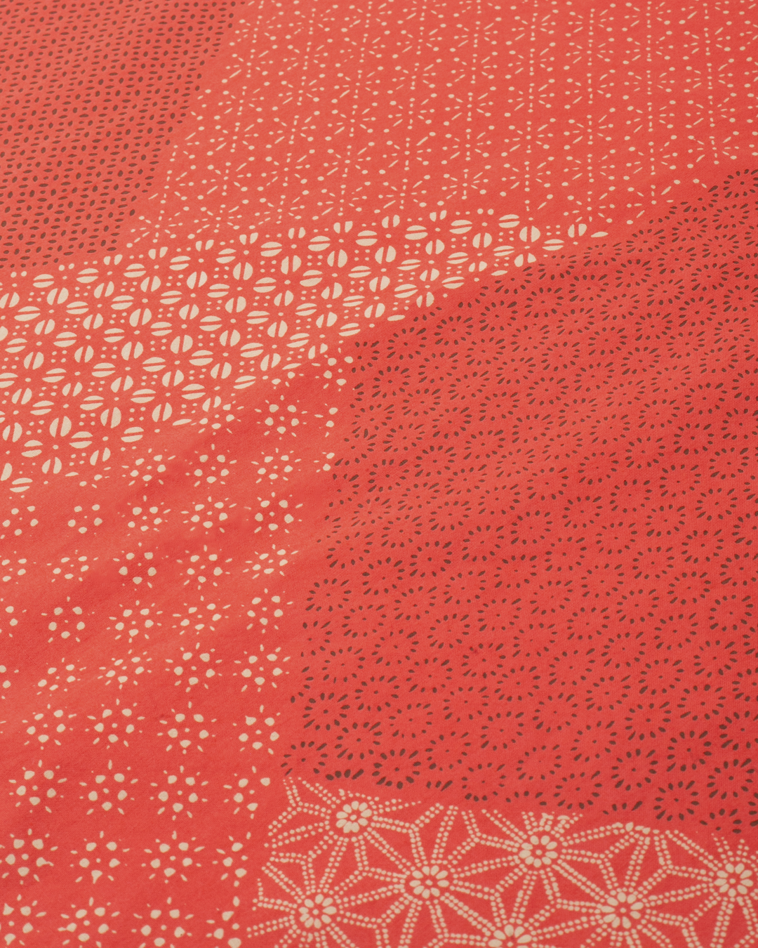 Kiriko Original Screen Printed, Custom-Dyed Bandana, Katazome Multi - Red