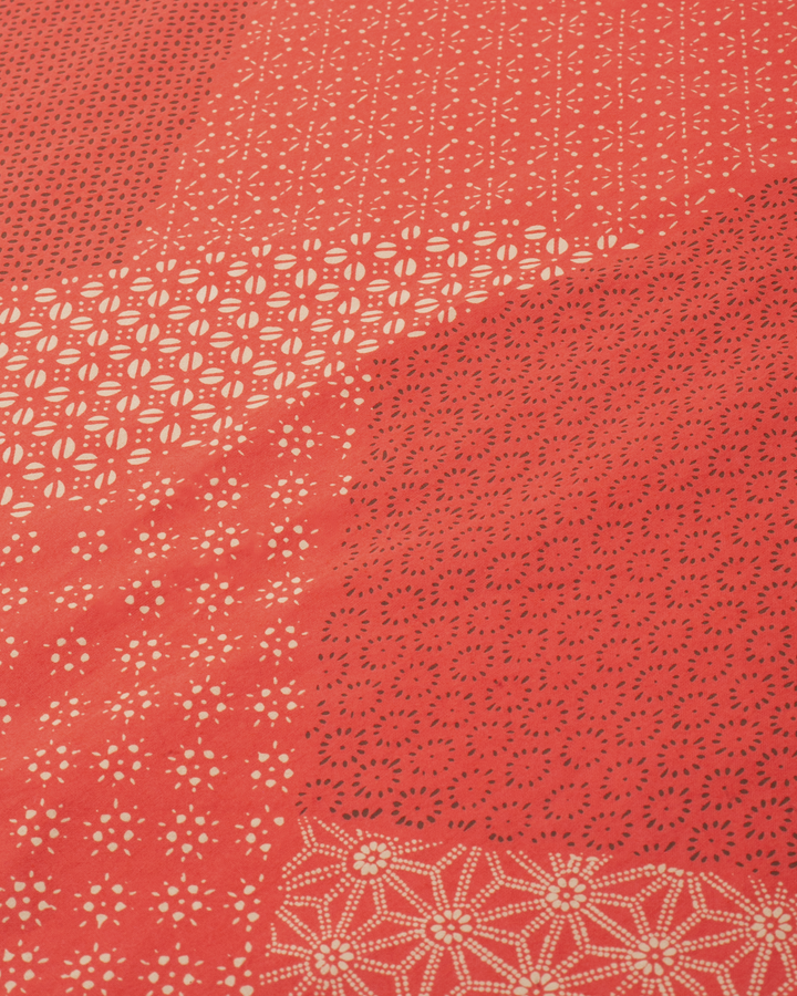 Kiriko Original Screen Printed, Custom-Dyed Bandana, Katazome Multi - Red