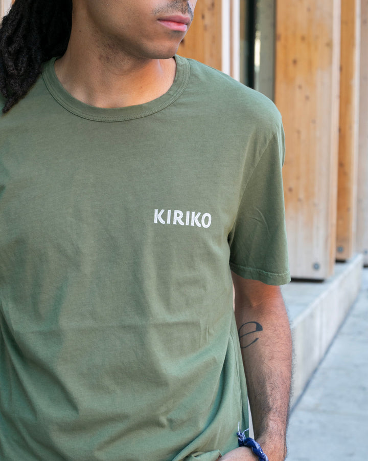 Kiriko Original Tee, 6oz Cotton, Green with Grey Koi-Dragon